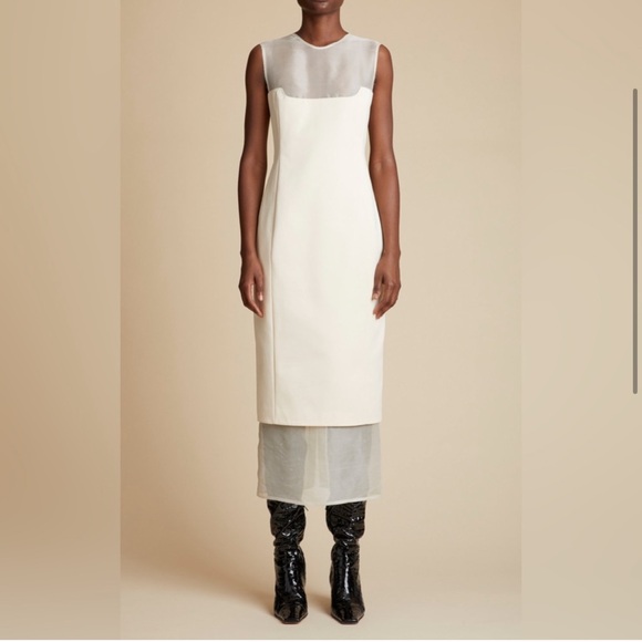 KHAITE Dresses & Skirts - KHAITE Dissa cotton-blend crepe and tulle midi dress